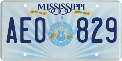 MS license plate AEO829