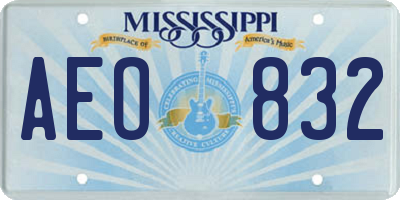 MS license plate AEO832