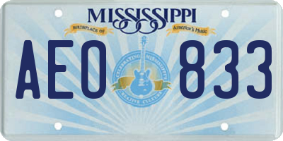 MS license plate AEO833