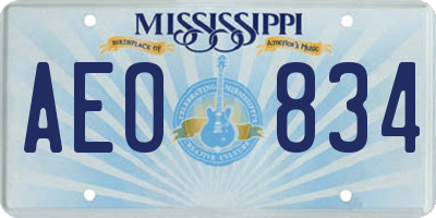 MS license plate AEO834