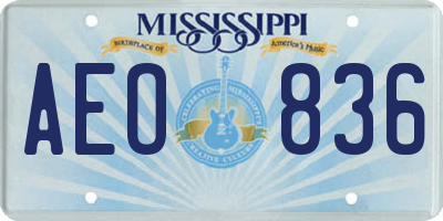 MS license plate AEO836