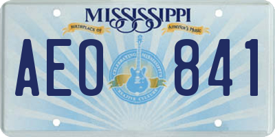 MS license plate AEO841