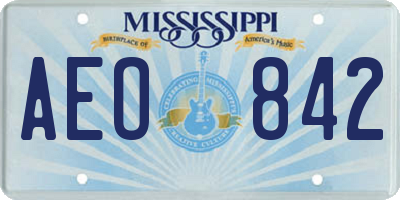 MS license plate AEO842