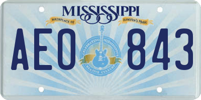 MS license plate AEO843