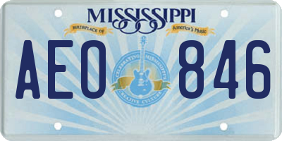 MS license plate AEO846