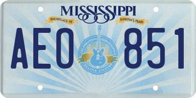 MS license plate AEO851
