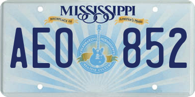 MS license plate AEO852