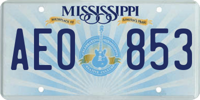 MS license plate AEO853