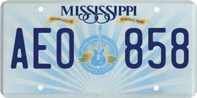 MS license plate AEO858