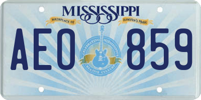 MS license plate AEO859