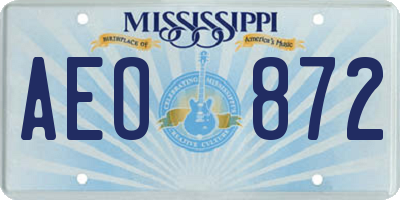 MS license plate AEO872
