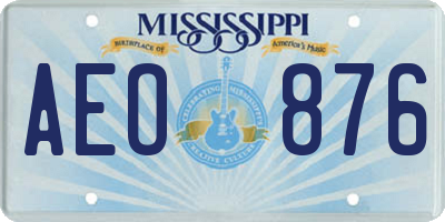 MS license plate AEO876
