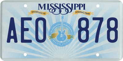 MS license plate AEO878