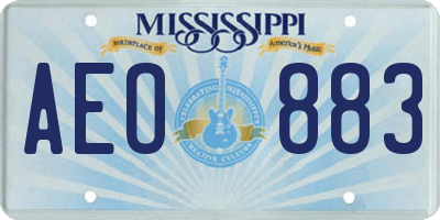 MS license plate AEO883