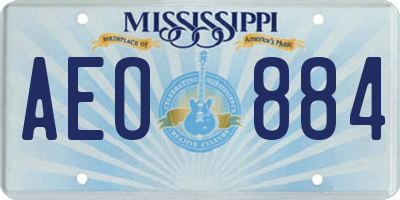 MS license plate AEO884