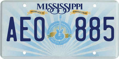 MS license plate AEO885