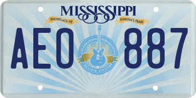 MS license plate AEO887