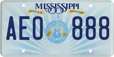 MS license plate AEO888