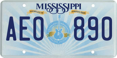 MS license plate AEO890