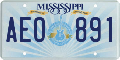 MS license plate AEO891