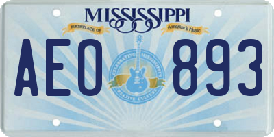 MS license plate AEO893