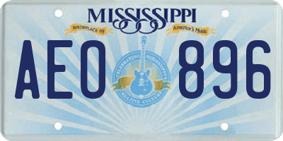 MS license plate AEO896