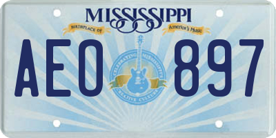 MS license plate AEO897