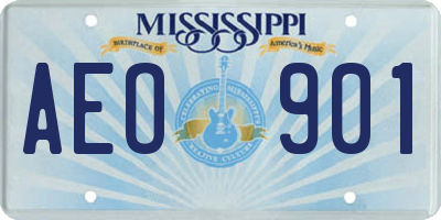 MS license plate AEO901