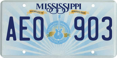 MS license plate AEO903