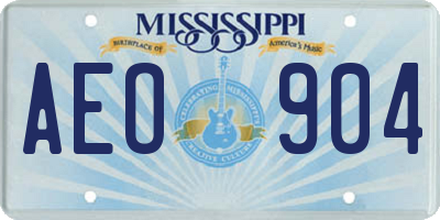 MS license plate AEO904