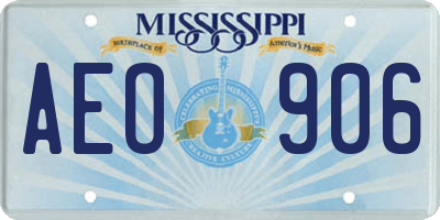 MS license plate AEO906