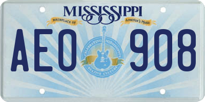 MS license plate AEO908