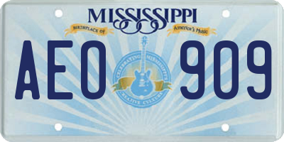 MS license plate AEO909