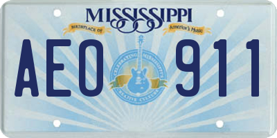 MS license plate AEO911