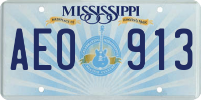 MS license plate AEO913