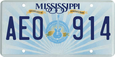 MS license plate AEO914