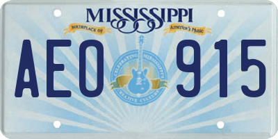 MS license plate AEO915