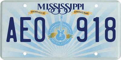 MS license plate AEO918