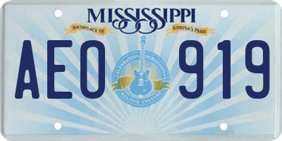MS license plate AEO919