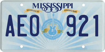 MS license plate AEO921