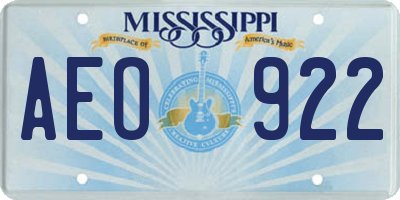MS license plate AEO922