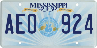 MS license plate AEO924