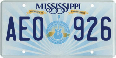 MS license plate AEO926