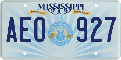 MS license plate AEO927