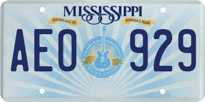 MS license plate AEO929