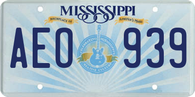 MS license plate AEO939