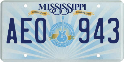 MS license plate AEO943