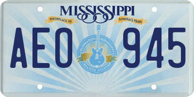 MS license plate AEO945