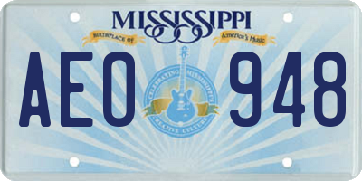 MS license plate AEO948
