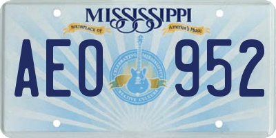 MS license plate AEO952